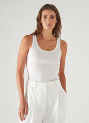 Patrick Assaraf Scoop Neck Rib Tank