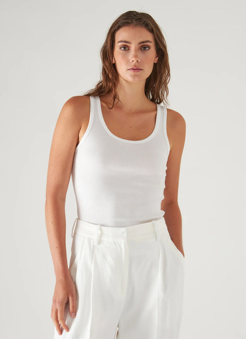 Patrick Assaraf Scoop Neck Rib Tank