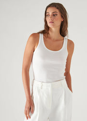 Patrick Assaraf Scoop Neck Rib Tank