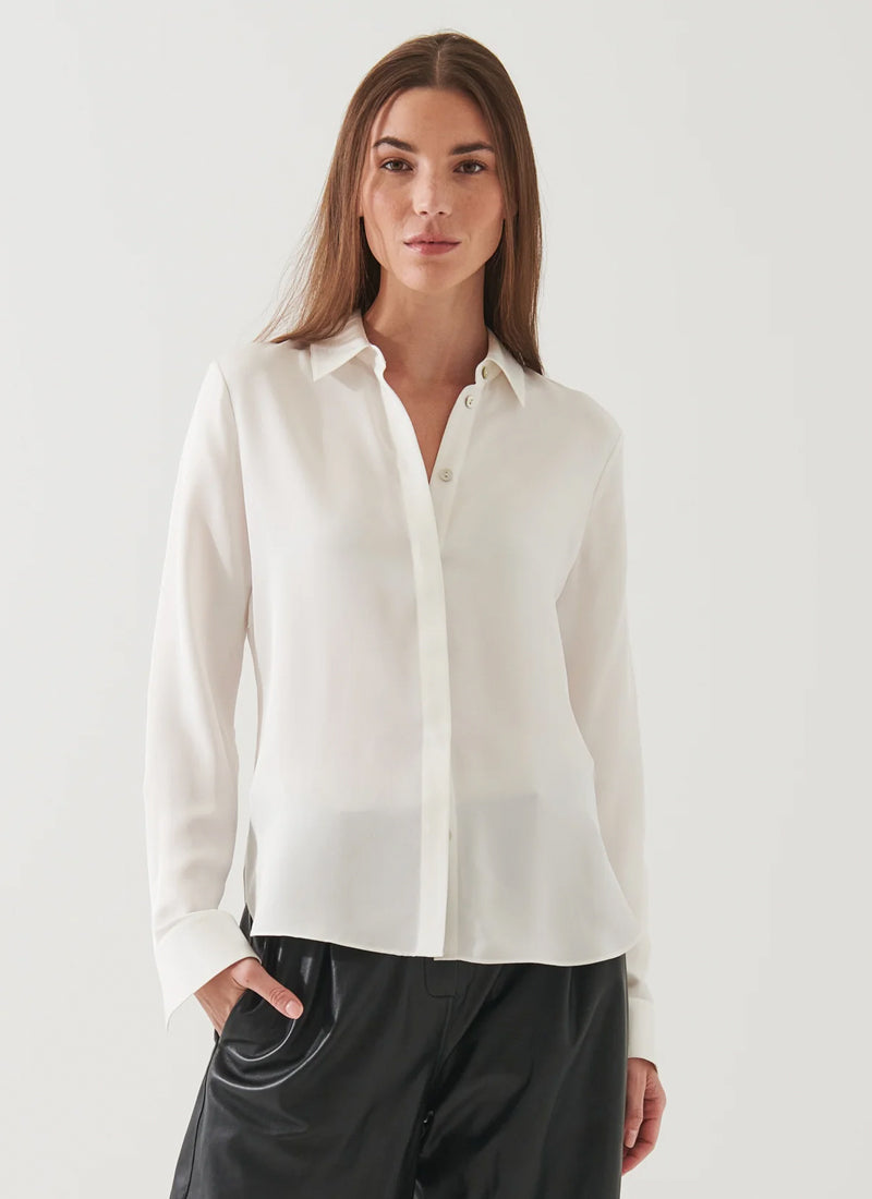 Patrick Assaraf Long Sleeve Slim Silk Blouse