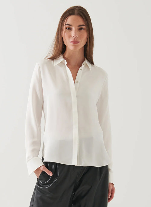 Patrick Assaraf Long Sleeve Slim Silk Blouse