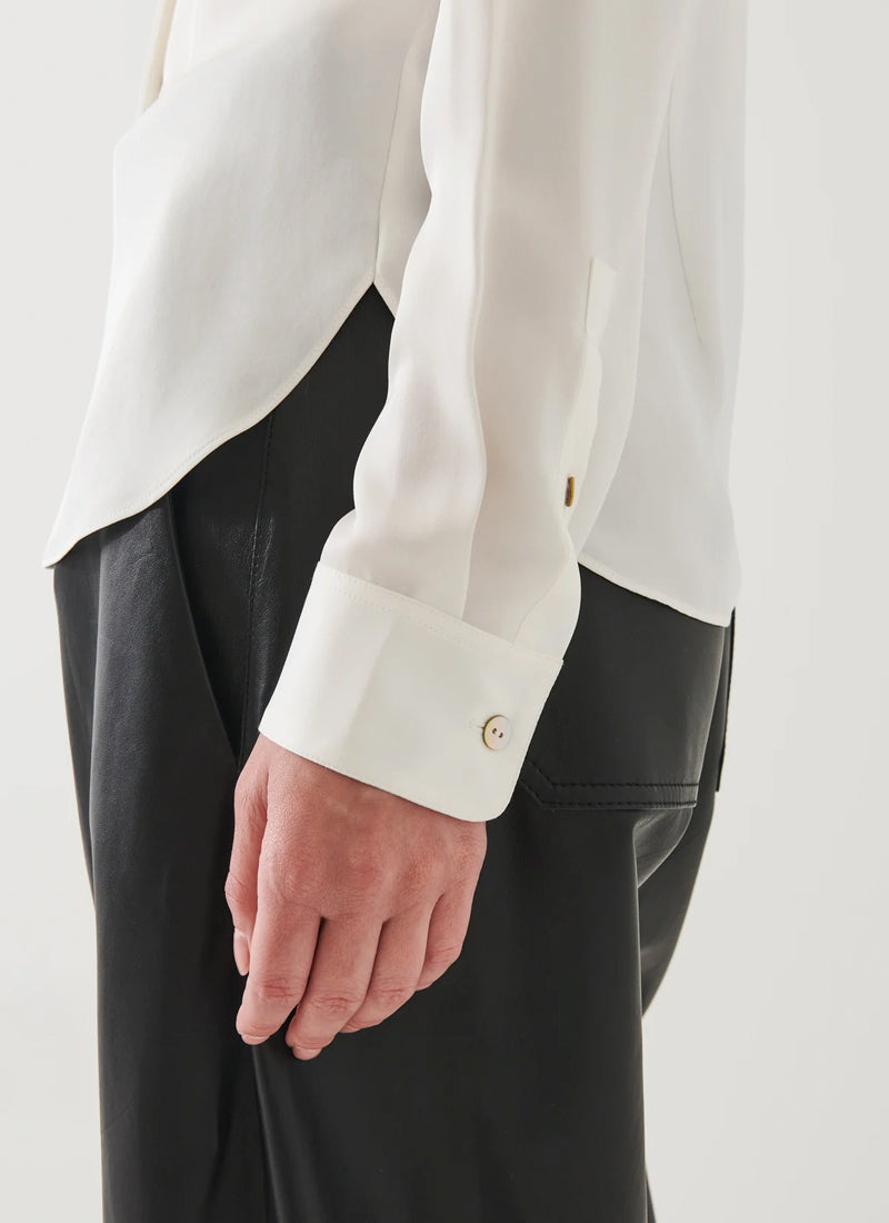 Patrick Assaraf Long Sleeve Slim Silk Blouse