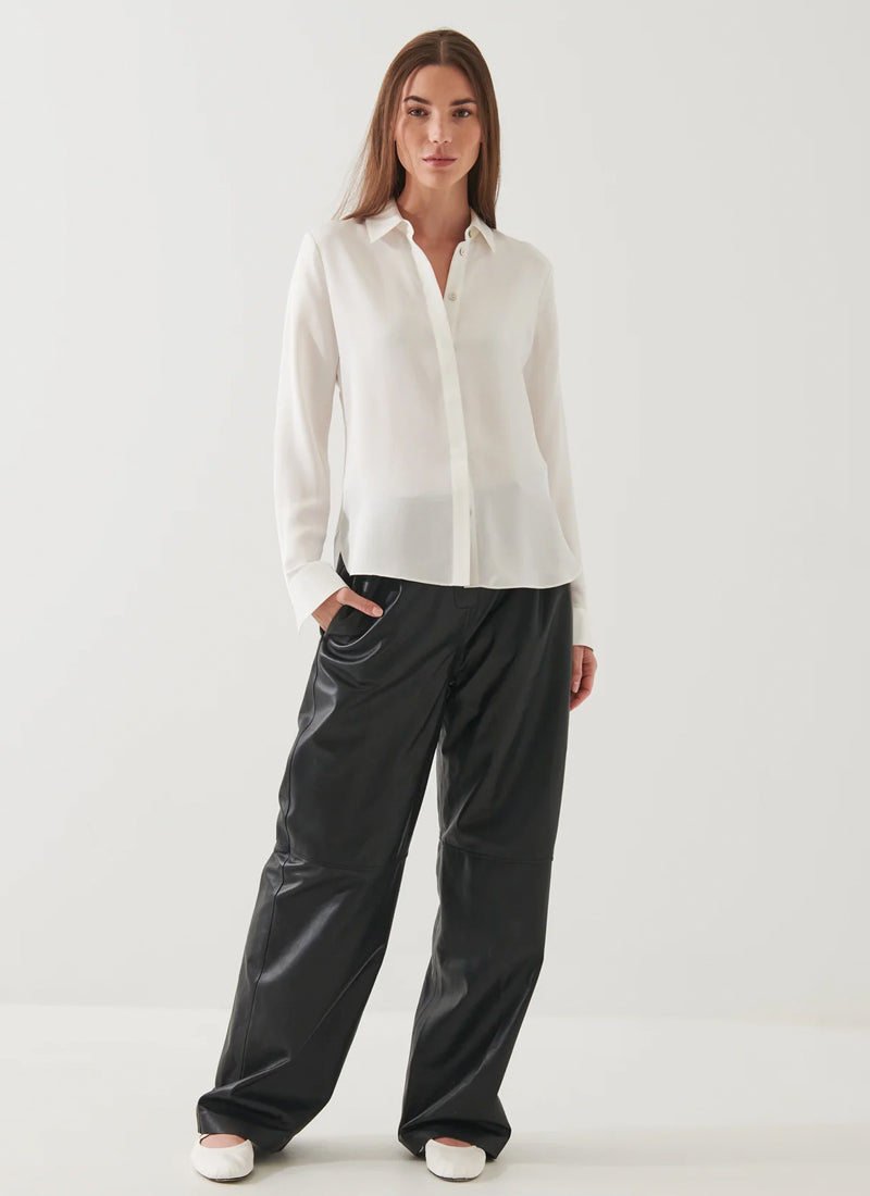 Patrick Assaraf Long Sleeve Slim Silk Blouse