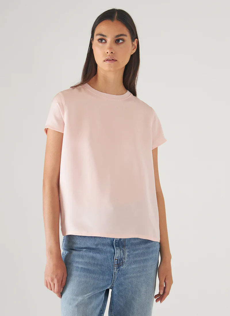 Patrick Assaraf Silk Short Sleeve Crewneck Shirt
