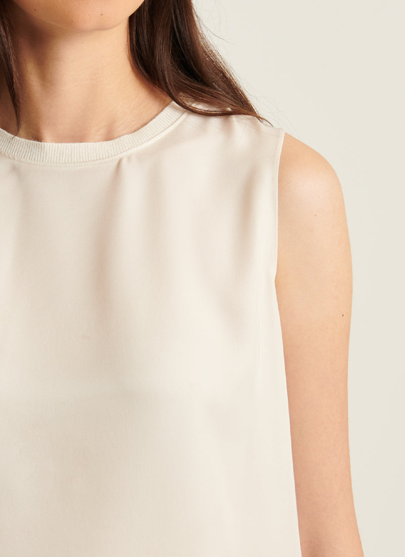 Patrick Assaraf Silk Crew Neck Tank