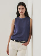 Patrick Assaraf Silk Crew Neck Tank