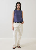 Patrick Assaraf Silk Crew Neck Tank
