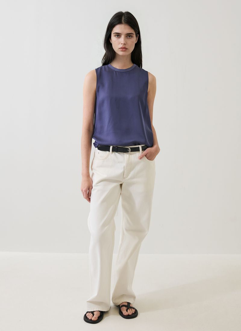 Patrick Assaraf Silk Crew Neck Tank
