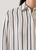  Long Sleeve Silk Satin Relaxed Shirt by Patrick Assaraf at Andrews 
