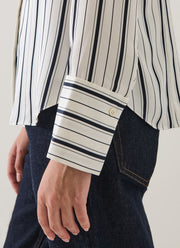  Long Sleeve Silk Satin Relaxed Shirt by Patrick Assaraf at Andrews 