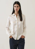 Patrick Assaraf Long Sleeve Silk Satin Relaxed Shirt