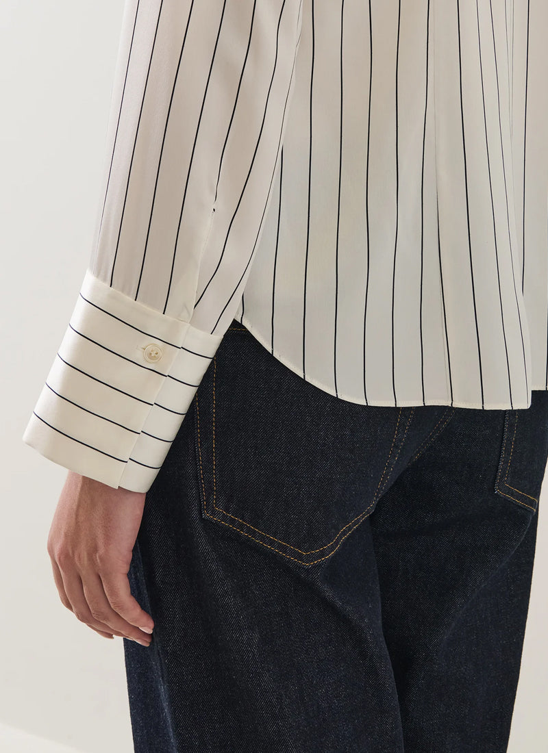 Long Sleeve Silk Satin Relaxed Shirt