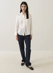 Long Sleeve Silk Satin Relaxed Shirt