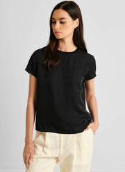 Patrick Assaraf Silk Short Sleeve Crewneck Shirt