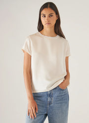 Patrick Assaraf Silk Short Sleeve Crewneck Shirt