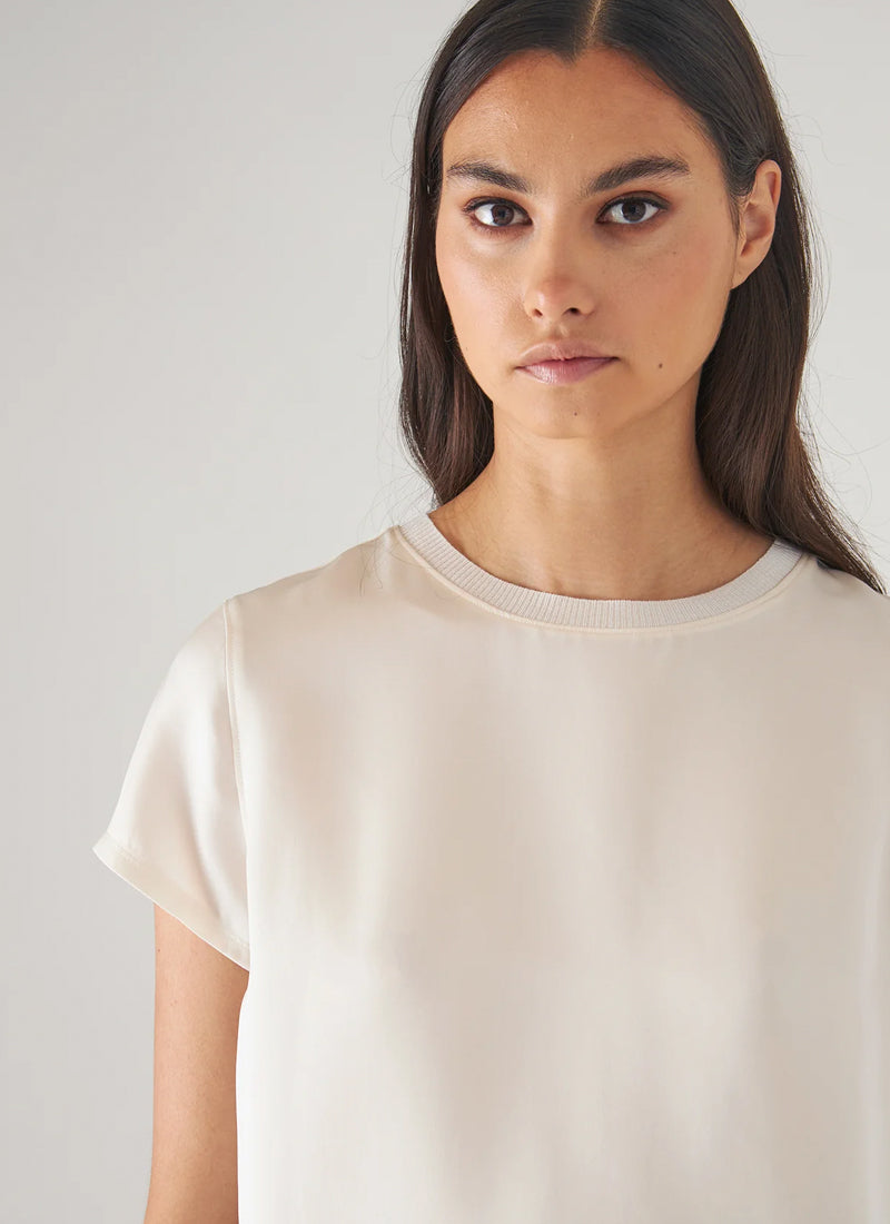 Patrick Assaraf Silk Short Sleeve Tee