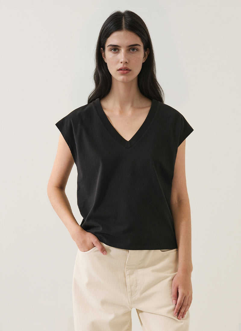Patrick Assaraf Silk V Neck Dolman Tee