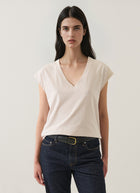 Patrick Assaraf Silk V Neck Dolman Tee
