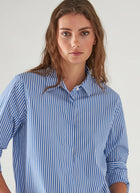 Patrick Assaraf Long Sleeve Relax Stripe Shirt