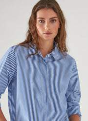Patrick Assaraf Long Sleeve Relax Stripe Shirt