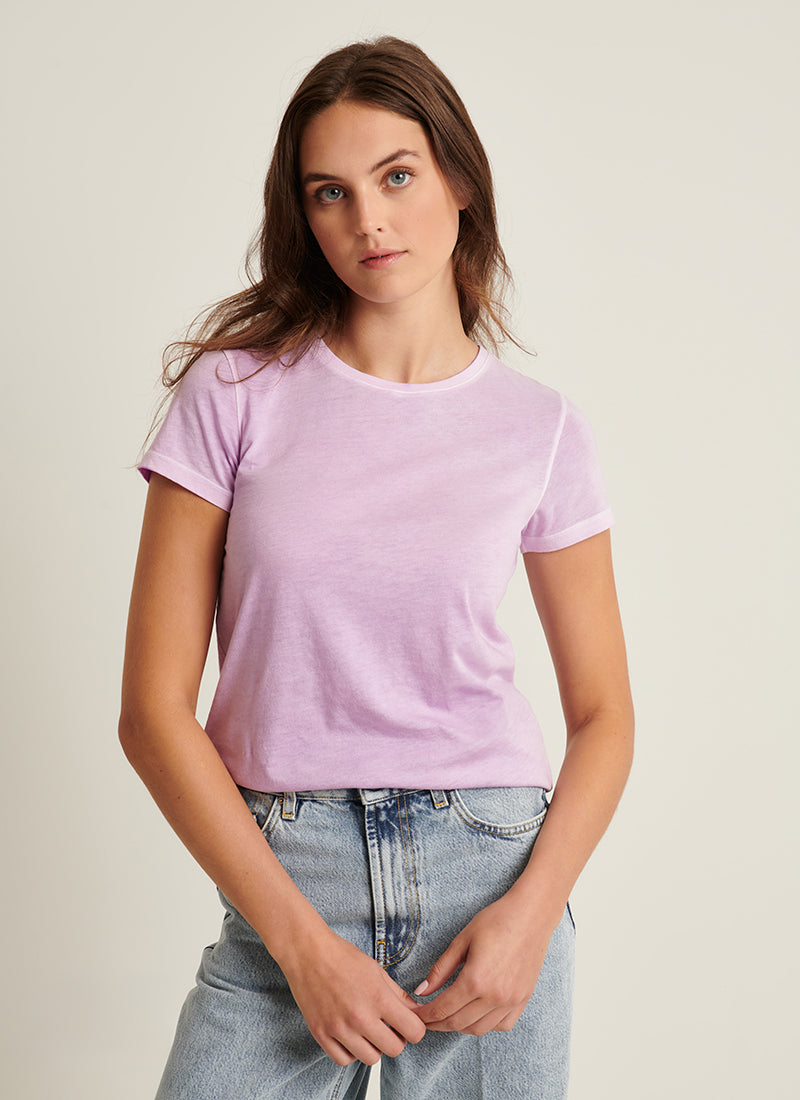 Patrick Assaraf Short Sleeve Pima Classic Reverse Spray Crew Tee