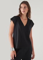Patrick Assaraf Pima Cotton Stretch Dolman V-Neck T-Shirt