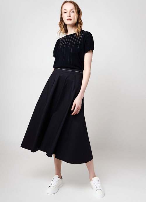 Peserico Cotton and Satin-Blend Skirt