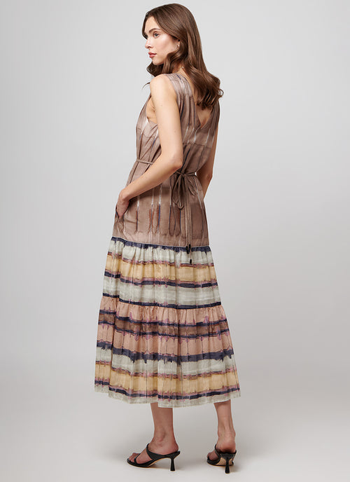 Peserico V-Neck Watercolour Dress
