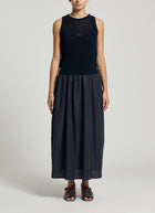 Peserico Bi-Material Cotton Knit Midi Dress