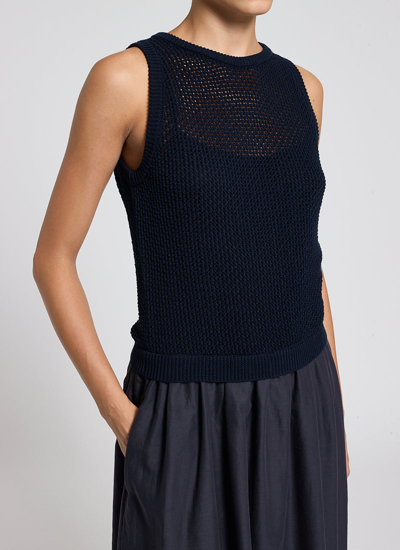 Peserico Bi-Material Cotton Knit Midi Dress