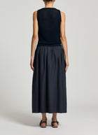 Peserico Bi-Material Cotton Knit Midi Dress