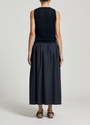 Peserico Bi-Material Cotton Knit Midi Dress
