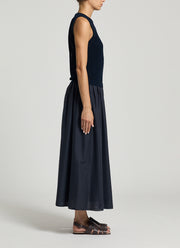 Peserico Bi-Material Cotton Knit Midi Dress
