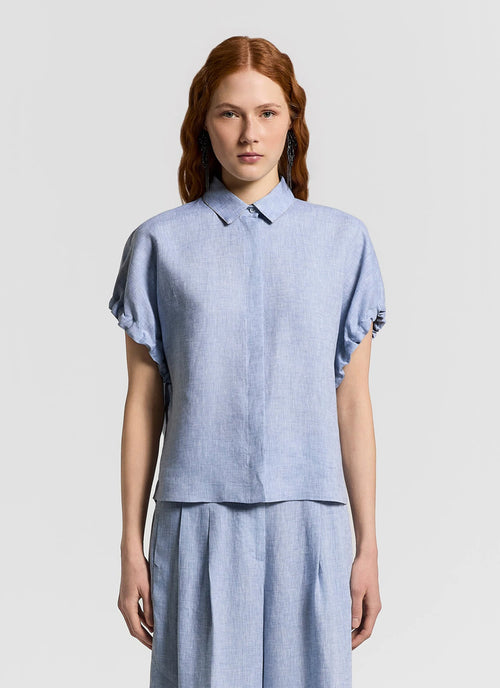 Lightweight Linen Canvas Shirt by Peserico