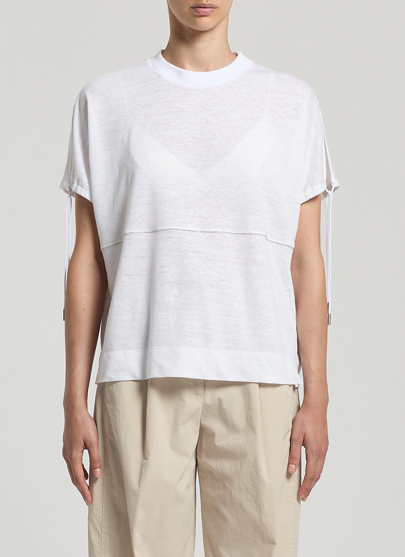 Peserico Linen Jersey Lurex Detail Top
