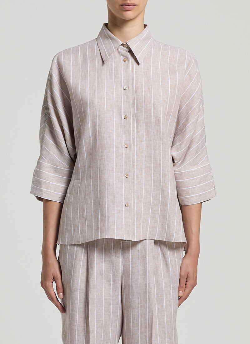 Peserico Linen Striped Shirt