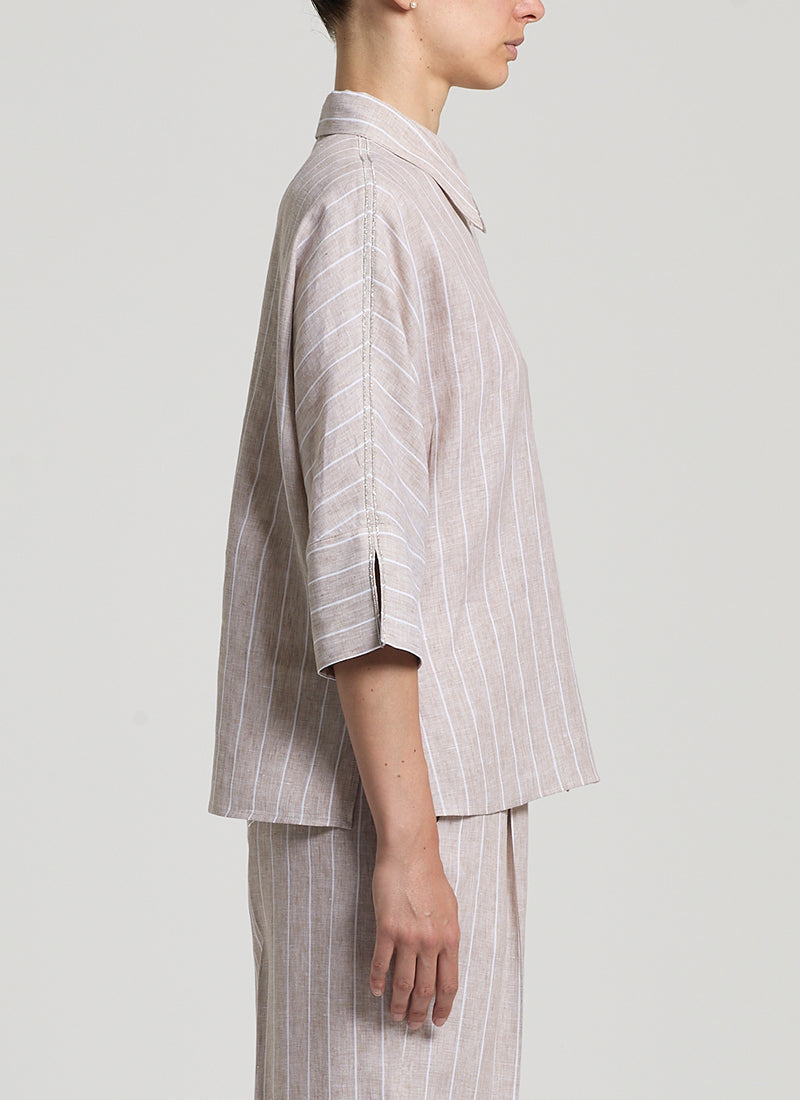 Peserico Linen Striped Shirt