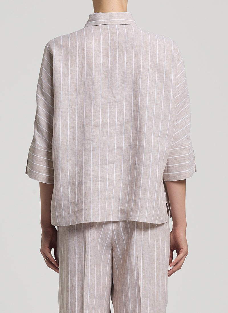Peserico Linen Striped Shirt