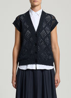 Peserico Micro Sequin Sleeveless Cardigan