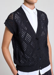 Peserico Micro Sequin Sleeveless Cardigan