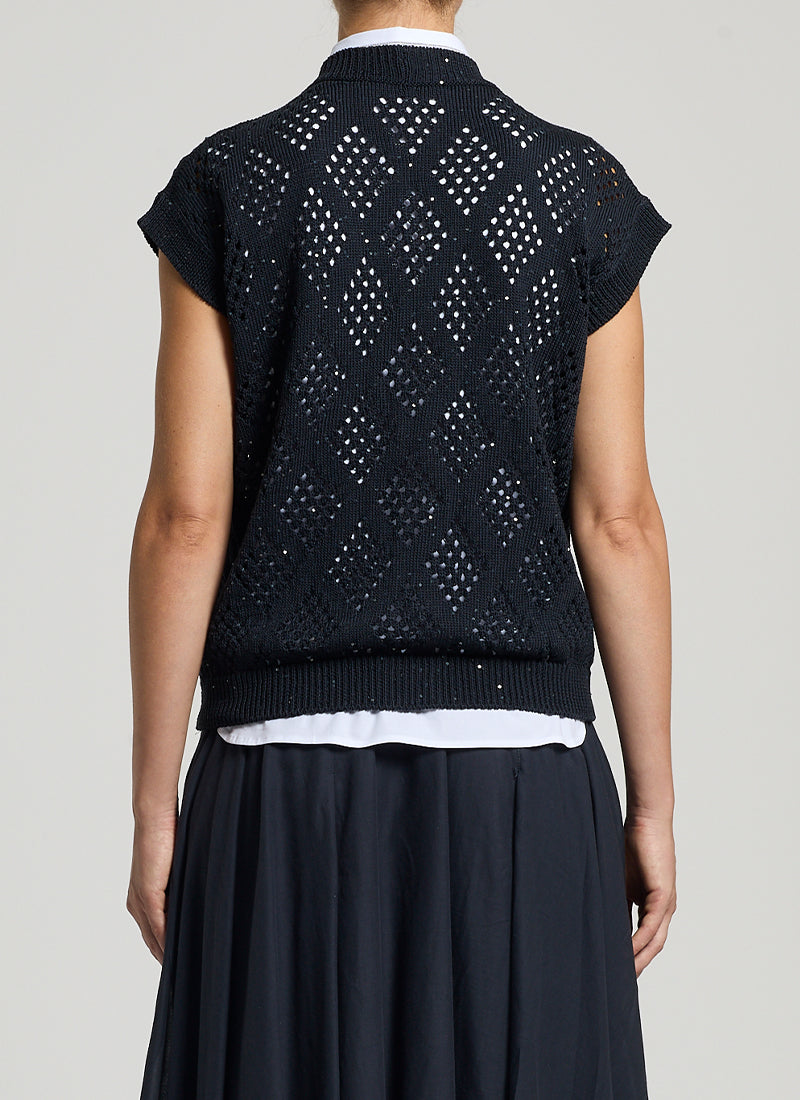 Peserico Micro Sequin Sleeveless Cardigan
