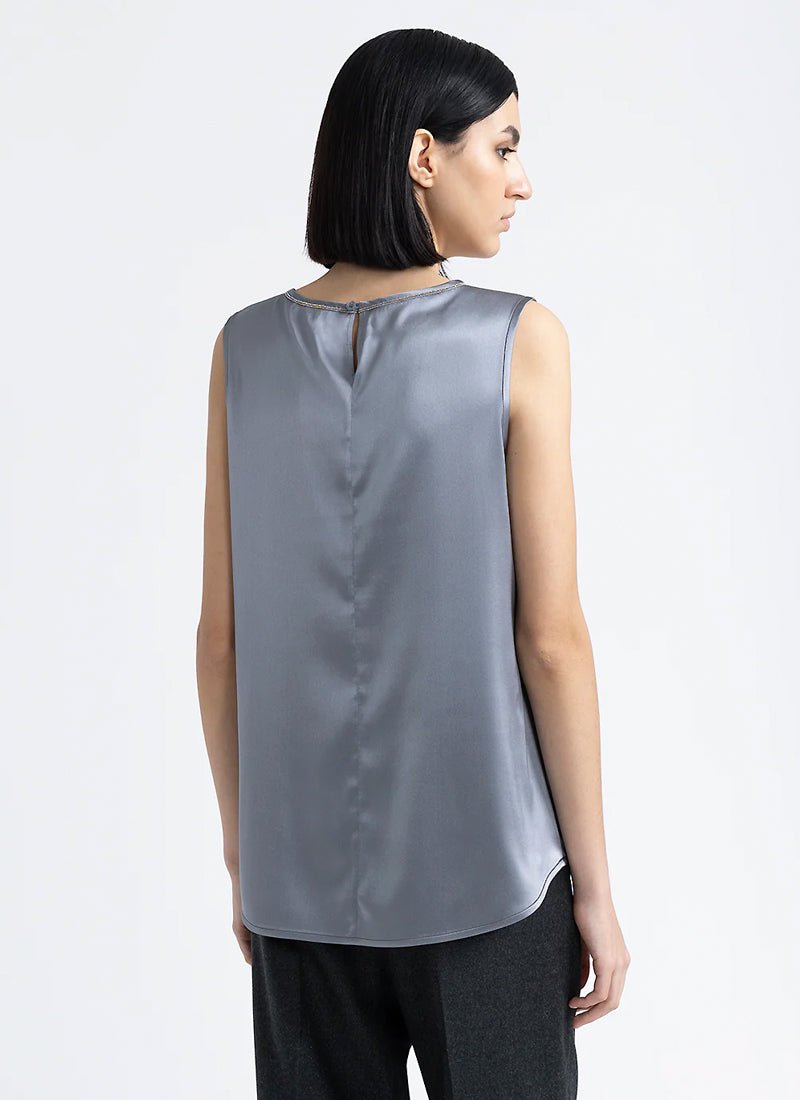 Peserico Stretch Satin Silk Shell Top