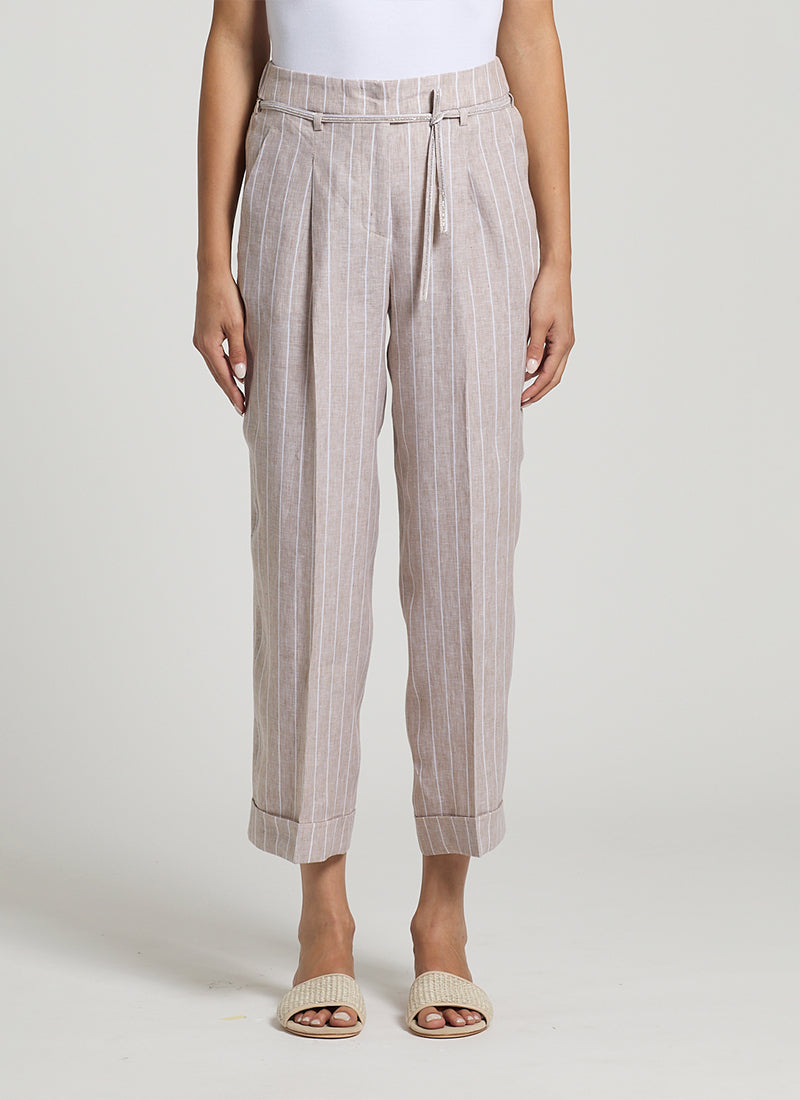 Peserico Linen Striped Pant
