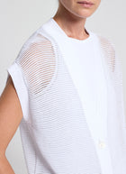 Crepe Linen Sleeveless Cardigan by Peserico