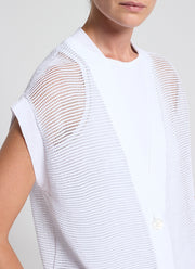 Crepe Linen Sleeveless Cardigan by Peserico