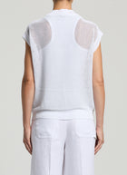 Crepe Linen Sleeveless Cardigan by Peserico
