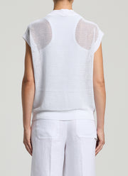 Crepe Linen Sleeveless Cardigan by Peserico