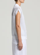 Crepe Linen Sleeveless Cardigan by Peserico