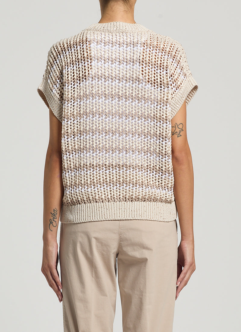 Sequin Tricot Cotton Sweater by Peserico