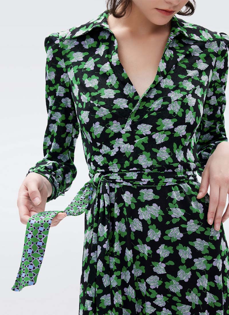 DVF Phoenix Reversible Printed Crepe Wrap Dress